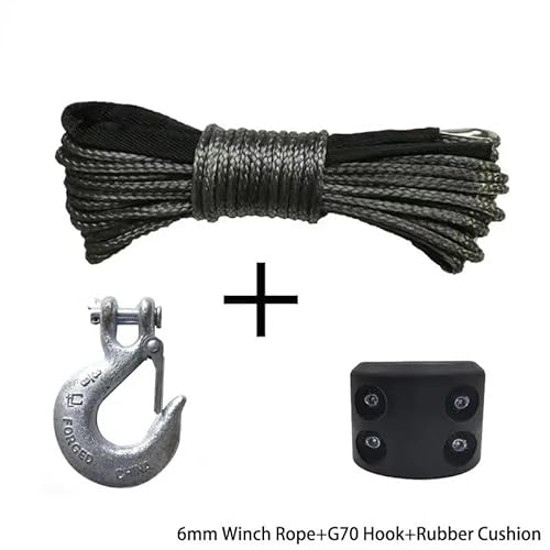 MZTZHVNVGK 7700LBs Winch Line Cable Rope Winches Towing Hook Stopper Rubber for ATV SUV UTV Truck Offroad Accessories Winch Rope Tow Strap(1 Set Gray) von MZTZHVNVGK
