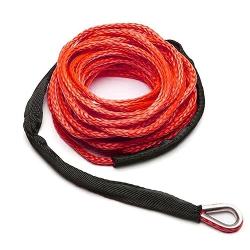 MZTZHVNVGK 7mmx15m Truck Boat Emergency Replacement 9300lbs 12 Strand Stringt Car Outdoor Accessories Synthetic Winch Rope Cable(7mmX15m red) von MZTZHVNVGK