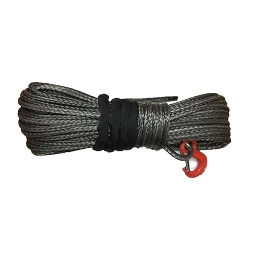 MZTZHVNVGK 8mm X 30m Synthetic Winch Line Cable Rope with Sheath and Hook for 4WD/ATV/UTV/Off-Road(Gray) von MZTZHVNVGK