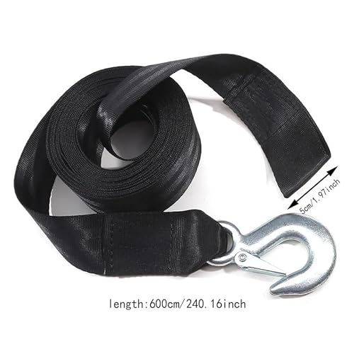 MZTZHVNVGK Boat Trailer Winch Strap Car Towing Rope Outdoor Emergency Trolley Rope for Auto Pontoon Fishing Boat(6m Black) von MZTZHVNVGK