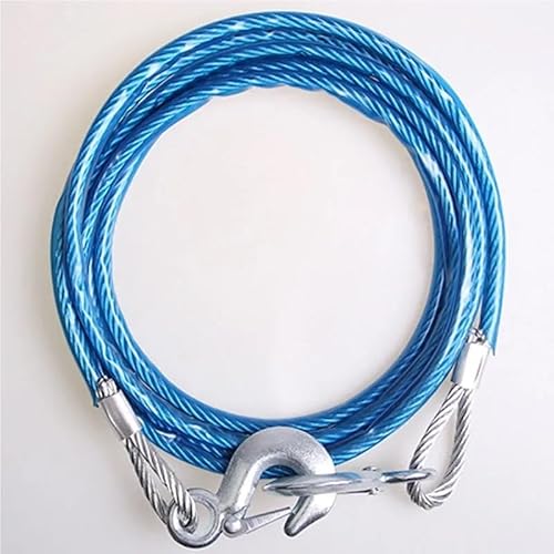 MZTZHVNVGK Strong Pull Car Tow Rope 5 Meters Long Steel Wire Off-Road Mini Cart Tow Rope for 4x4 Vehicles Emergency Rescue Rope(4 Meters 5 tons) von MZTZHVNVGK