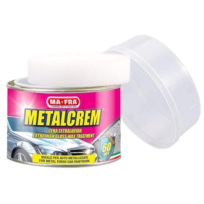 Mafra, Metalcrem, Poliercreme für Metallkarosserien, Reich an Synthetischen Wachsen, Erzeugt Einen Schützenden Film, Stellt die Ursprüngliche Farbe des Lacks Wieder her, 250ml Größe von Mafra