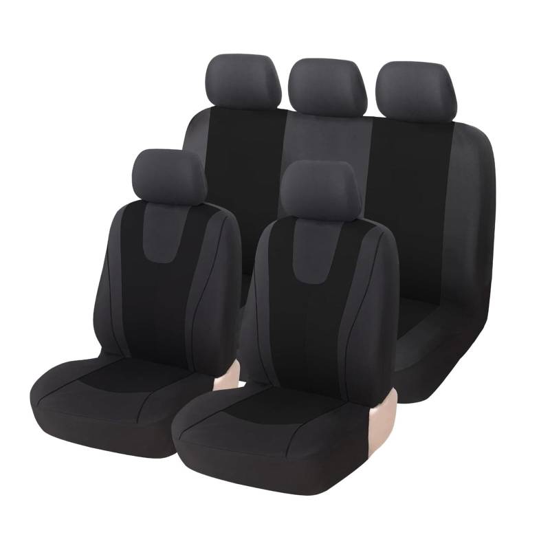MaKeMoney Auto SitzbezüGe FüR VW Passat Alltrack B8/Parati, 9pcs Wasserdicht Vorne Hinten Autositz Rutschfester Set ZubehöR,C/Black von MaKeMoney