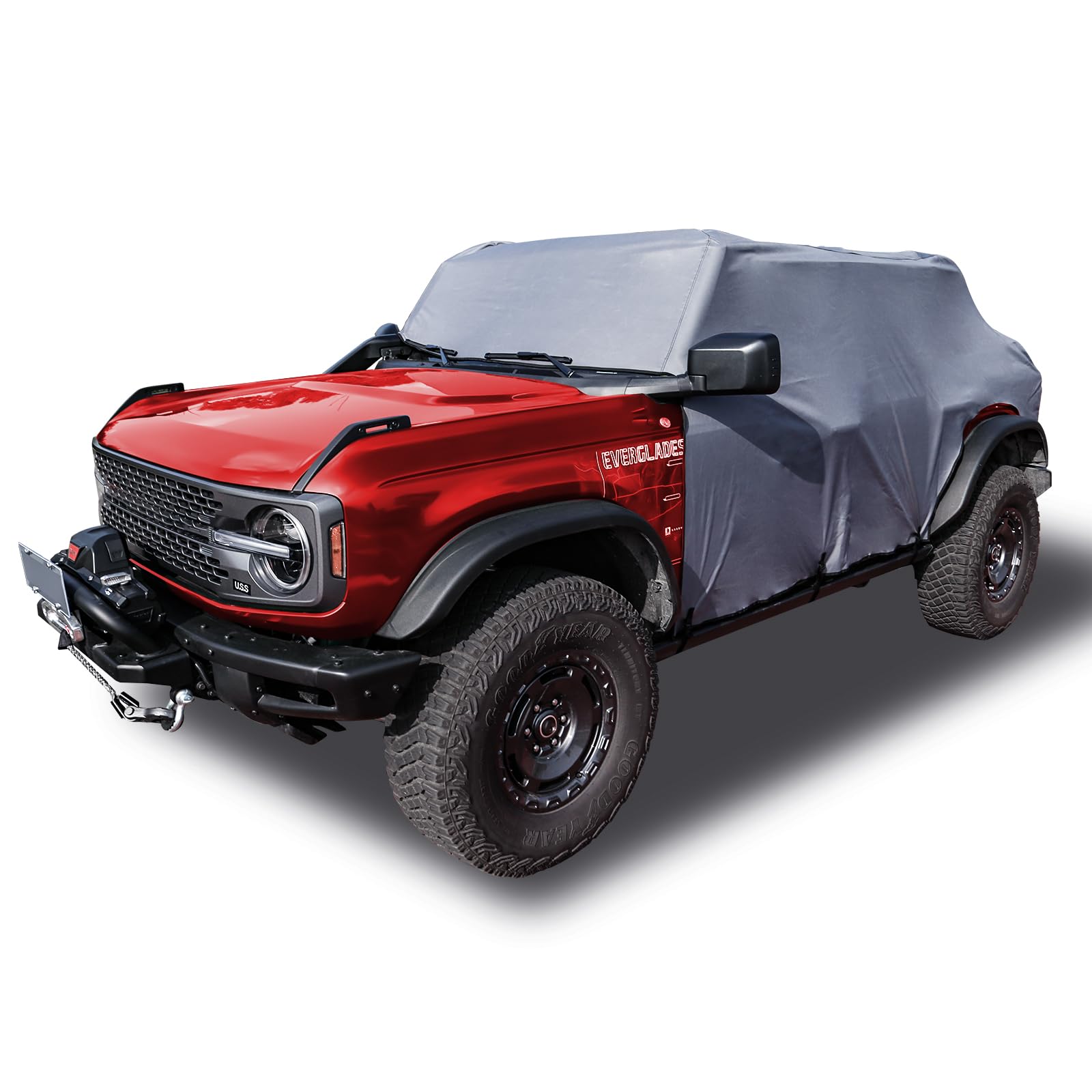 Mabett Autoabdeckung für Ford Bronco 2024 2023 2022 2021, Vollschutz Passform Bronco Zubehör, Design für Dachentfernung, blockiert UV-Strahlen, Blätter Wind, 4 Türen, Allwetter (nur zum Entfernen des Mabett Autoabdeckung für Ford Bronco 2024 2023 2022 2021, Vollschutz Passform Bronco Zubehör, Design für Dachentfernung, blockiert UV-Strahlen, Blätter Wind, 4 Türen, Allwetter (nur zum Entfernen des von Mabett