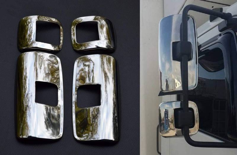 mabi automotive parts Außenspiegelabdeckungen aus Edelstahl für Atego Trucks Sets von 4 Stück von mabi automotive parts