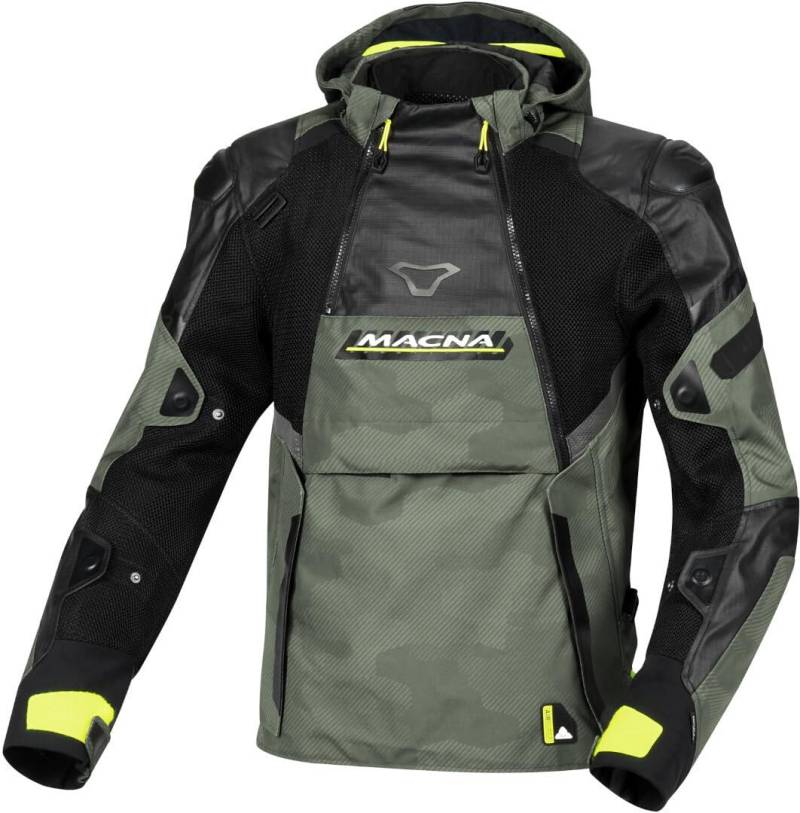 Macna Bradical Camo wasserdichte Motorrad Textiljacke, grün/camouflage, M von Macna