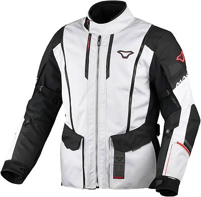 Macna Air Hybrid 2.0, Textiljacke wasserdicht - Hellgrau/Schwarz/Rot - XXL von Macna