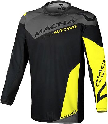 Macna Backyard 1, Trikot - Schwarz/Grau/Neon-Gelb - XL von Macna