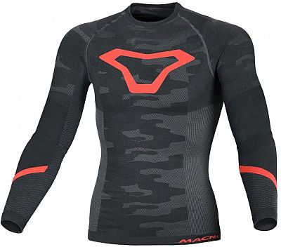 Macna Baselayer, Funktionsshirt langarm - Schwarz/Grau/Rot - L/XL von Macna