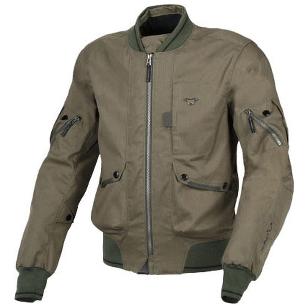 Macna Bastic 2023 wasserdichte Motorrad Textiljacke, oliv, M von Macna