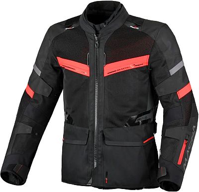 Macna Captane, Textiljacke wasserdicht - Schwarz/Rot - M von Macna