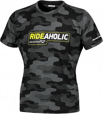 Macna Dazzle Rideaholic, T-Shirt Damen - Schwarz/Grau/Neon-Gelb - XL von Macna