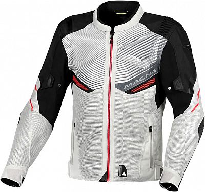 Macna Foxter, Textiljacke - Hellgrau/Rot/Schwarz - XS von Macna