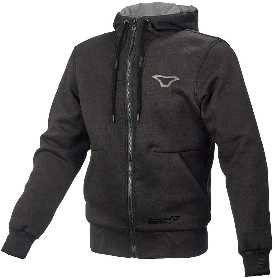 Macna Nuclone Motorrad Zip Hoodie (Dark Grey,L) von Macna