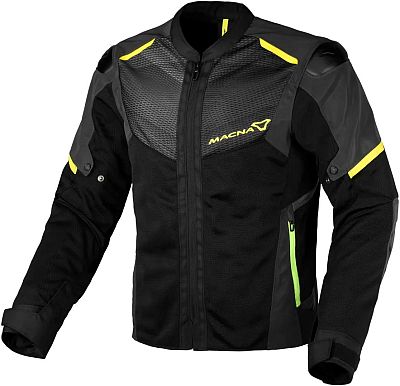 Macna Orcano 2.0 Night Eye, Textiljacke - Schwarz/Dunkelgrau/Neon-Gelb - M von Macna