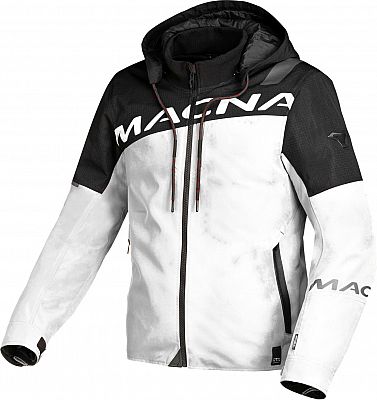 Macna Racoon, Textiljacke wasserdicht - Schwarz/Weiß - XL von Macna