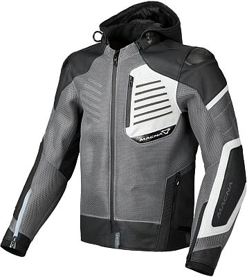 Macna Risant, Leder-/Textiljacke - Grau/Schwarz/Weiß - 50 von Macna