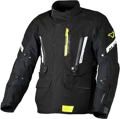 Macna Ultimax 2.0, Textiljacke wasserdicht - Schwarz/Dunkelgrau/Neon-Gelb - XXL von Macna