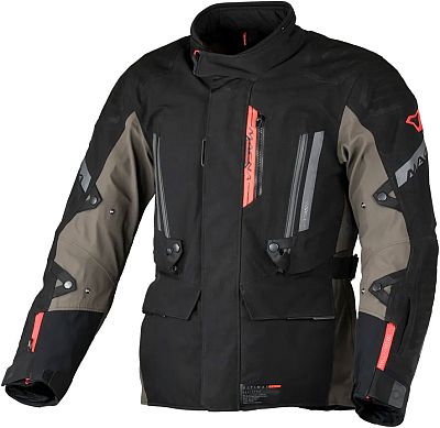 Macna Ultimax 2.0, Textiljacke wasserdicht - Schwarz/Schwarz/Dunkelgrau/Braun/Rot - 3XL von Macna