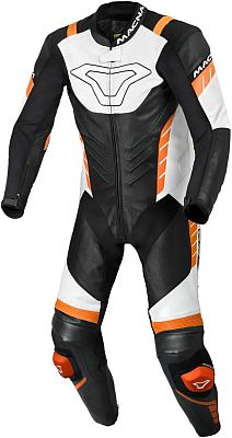 Macna Varshall, Lederkombi 1tlg. perforiert - Schwarz/Weiß/Orange - 48 von Macna