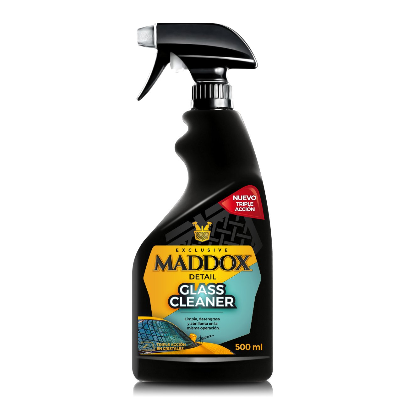 Maddox Detail - Glass Cleaner 500ml | Glasreiniger mit Dreifachwirkung: Entfettet und poliert | Ideal als Insektenentferner für Autos | Wasserabweisend für Scheiben von Maddox Detail