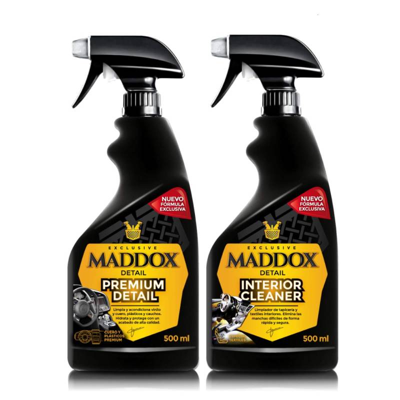 Maddox Detail - Interior Care Kit 2x500ml | Armaturenbrett-Reiniger mit Glanzmittel | Tiefenreinigung und Schutz für die Polsterung | 2-Produkte-Set | Autoshampoo mit wachs von Maddox Detail