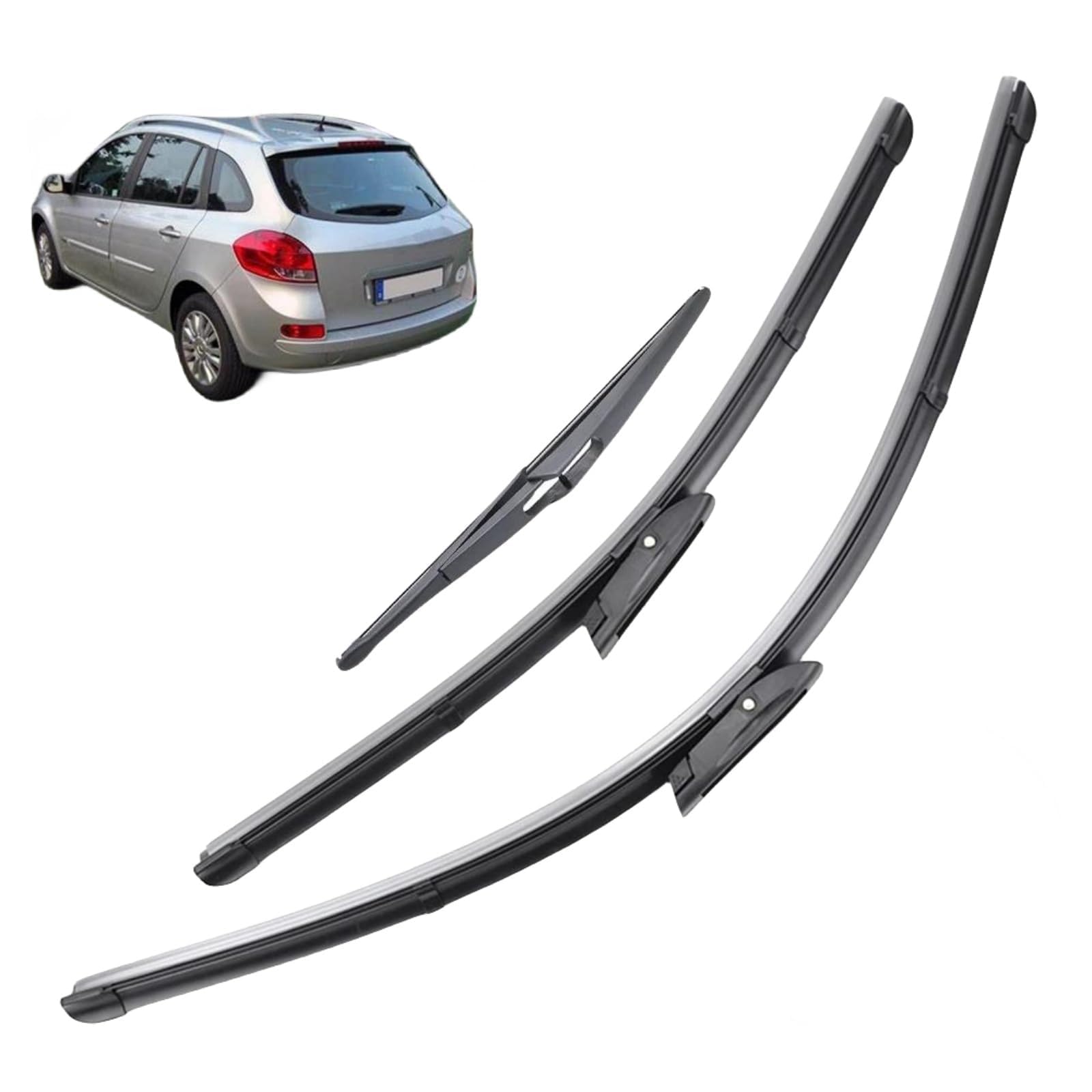 Madehitr Scheibenwischerblätter Compatible für Renault Clio 3 Grandtour 2008-2012 Auto-Scheibenwischer-Set, langlebige Sichtzubehör Madehitr Scheibenwischerblätter Compatible für Renault Clio 3 Grandtour 2008-2012 Auto-Scheibenwischer-Set, langlebige Sichtzubehör von Madehitr