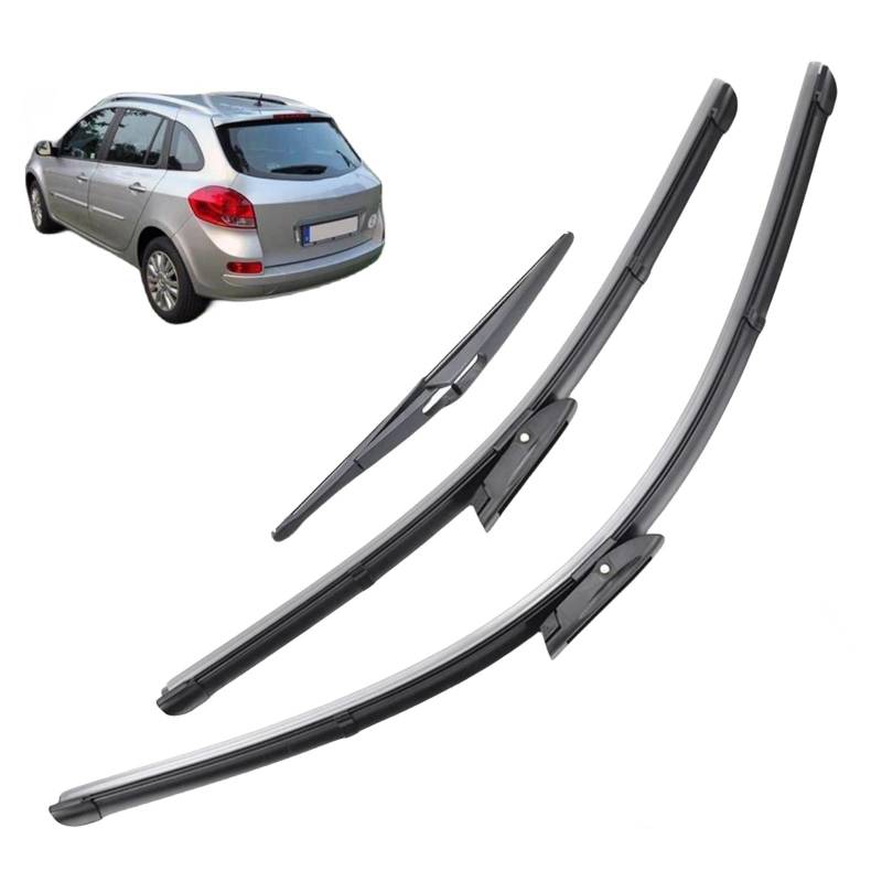 Madehitr Scheibenwischerblätter Compatible für Renault Clio 3 Grandtour 2008-2012 Auto-Scheibenwischer-Set, langlebige Sichtzubehör von Madehitr