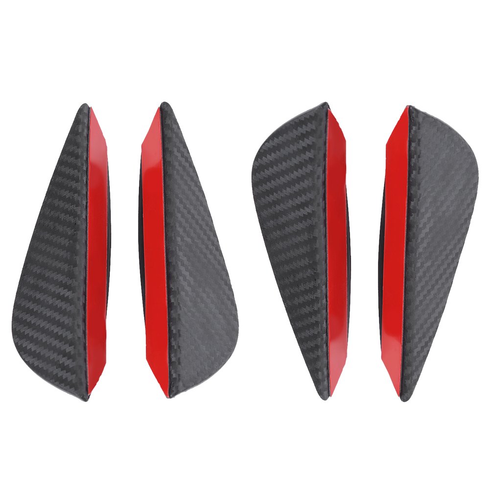 4pcs Auto Frontstoßstange Flossen Lip Spoiler Canards Trim Kit, Universal ABS Carbon von Madezz