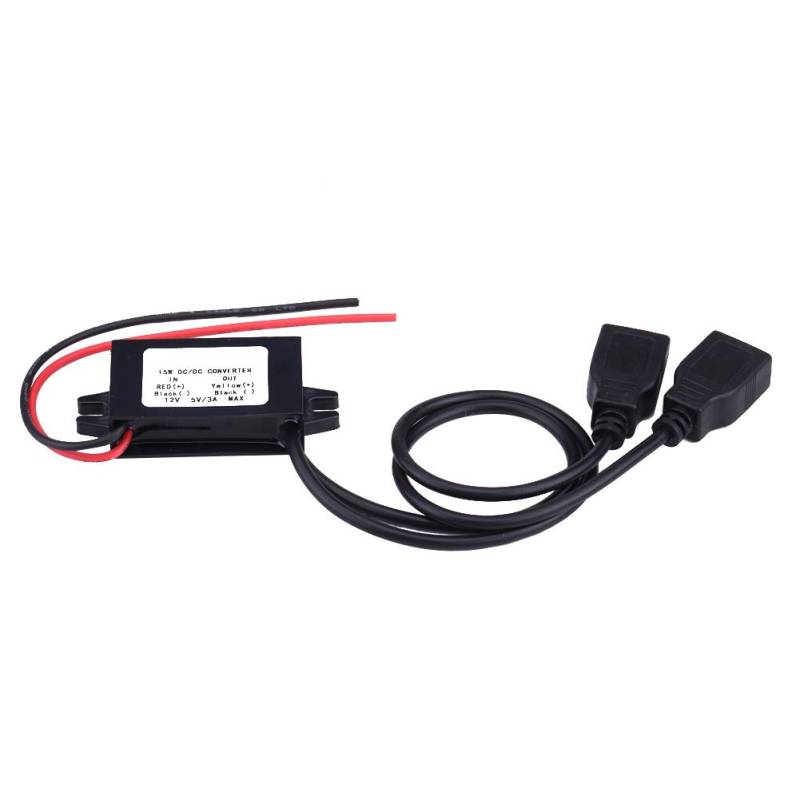 Ladegerät Konverter,3A DC 12V auf DC 5V USB Ladegerät Adapter Dual Konverter Modul für Kfz Motorrad Telefon kostenlos Modul Transformatoradapter Armaturenbrett Kabel für Auto,Boot,Motorrad von Madezz