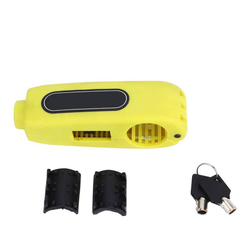 Lenker Bremshebel Schloss, Universal Bremshebel Lenker Schloss Lenkerschloss Bremshebelsperre Gasgriff Diebstahlsicherung für Motorrad, Roller und ATVs (Yellow) Schloss von Madezz