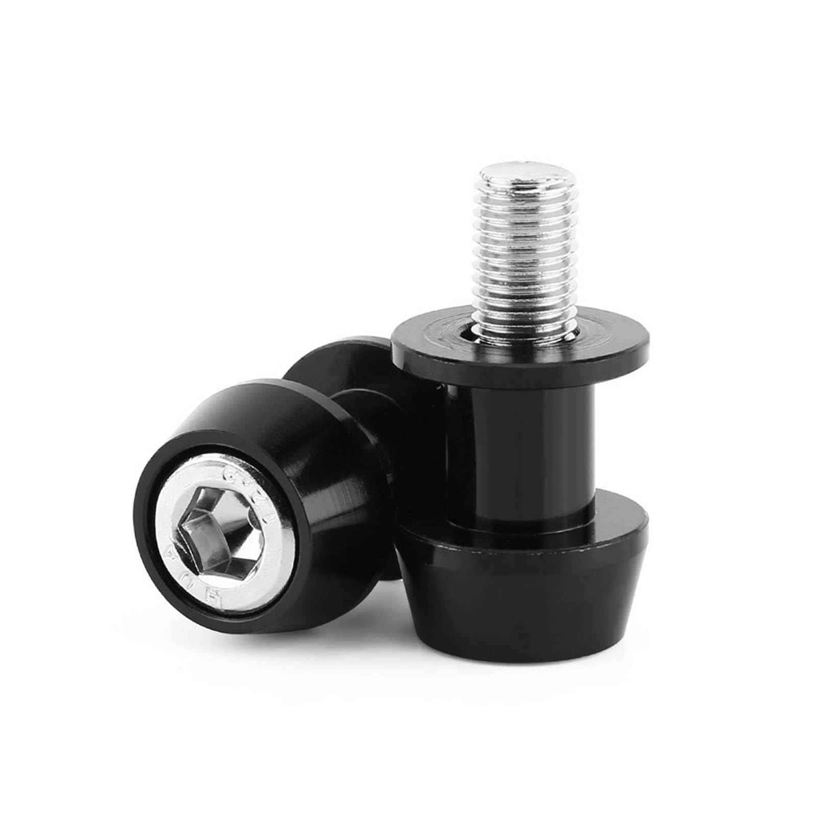 Schwingenschutz Montageständer 8/10mm Motorrad Swing Arm Spool Sliders Stehen Swingarm Bobbins Schwenkarmspule Hinteren Schwingen Heckständer Schieber Ständer Spulen Schieberegler (10MM-Schwarz) von Madezz