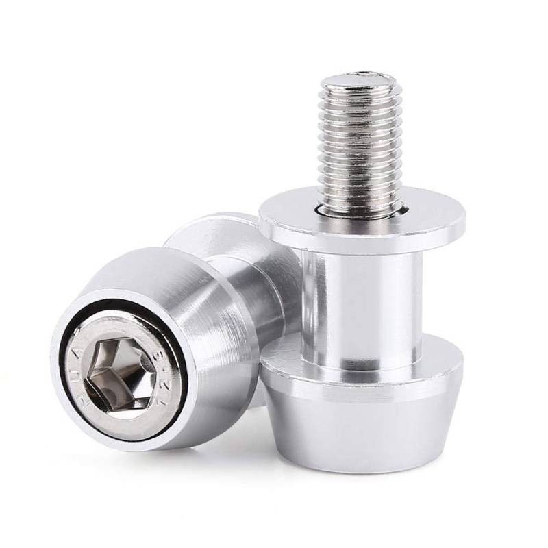 Schwingenschutz Montageständer 8 / 10mm Motorrad Swing Arm Spool Sliders Stehen Swingarm Bobbins Schwenkarmspule Hinteren Schwingen Heckständer Schieber Ständer Spulen Schieberegler (8MM-Silber) von Madezz