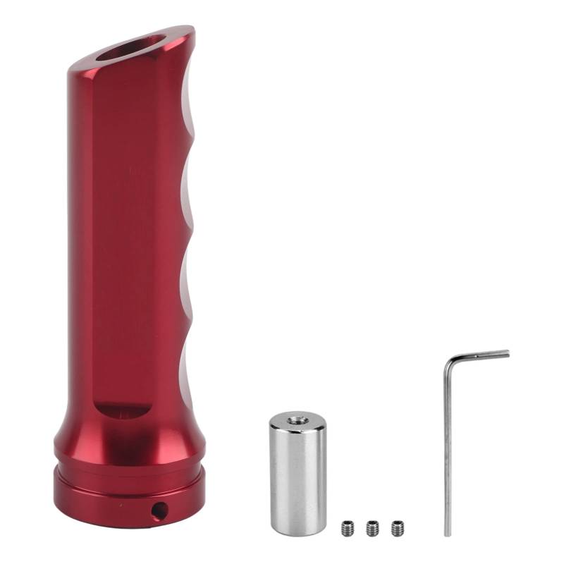 Universal Auto Auto Aluminium Handbremse Abdeckung Griff Protector Handbremse Hülse Logo auf dem Produkt(Rot) von Madezz