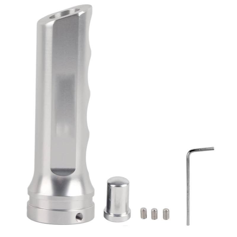 Universal Auto Auto Aluminium Handbremse Abdeckung Griff Protector Handbremse Hülse Logo auf dem Produkt (Silber) von Qiilu
