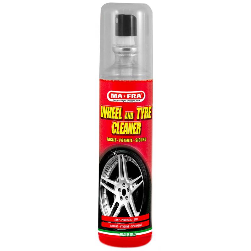 Mafra, Felgen- und Reifenreiniger, 2in1-Reiniger Ideal zum Entfetten, Reinigen und Erneuern von Alufelgen und Autoreifen in wenigen Einfachen Schritten, Handliches 150ml Sprayformat von Mafra