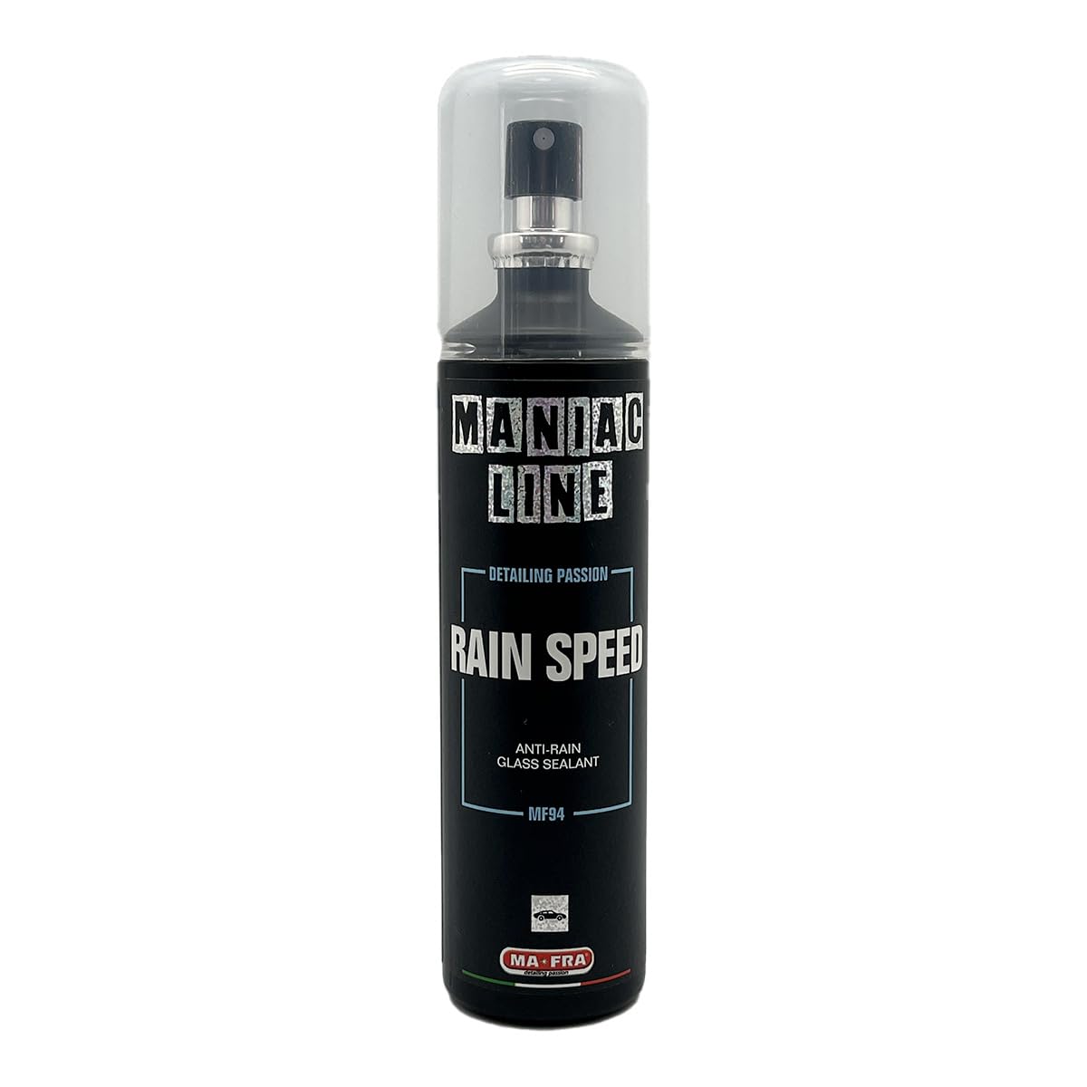Ma-Fra Maniac Car Detailing Line, Rain Speed Anti-Rain Glass Sealant, bildet eine wasserabweisende Schutzbeschichtung, das Wasser gleitet von Glas und Autoscheiben, 100 ml von MANIAC LINE MAFRA