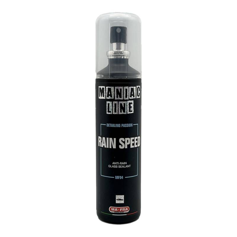 Ma-Fra Maniac Car Detailing Line, Rain Speed Anti-Rain Glass Sealant, bildet eine wasserabweisende Schutzbeschichtung, das Wasser gleitet von Glas und Autoscheiben, 100 ml von MANIAC LINE MAFRA