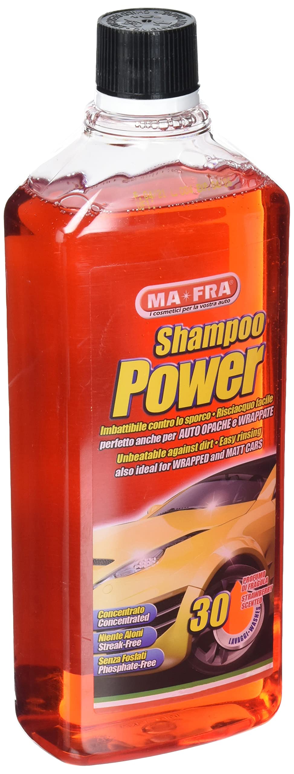 Ma-Fra, Shampoo Power, Auto-Reinigungsmittel, Entfetter und Konzentrat, einfach abspülen, hinterlässt weder Rückstände noch Halos, für 30 Wascheinsätze von Ma-Fra