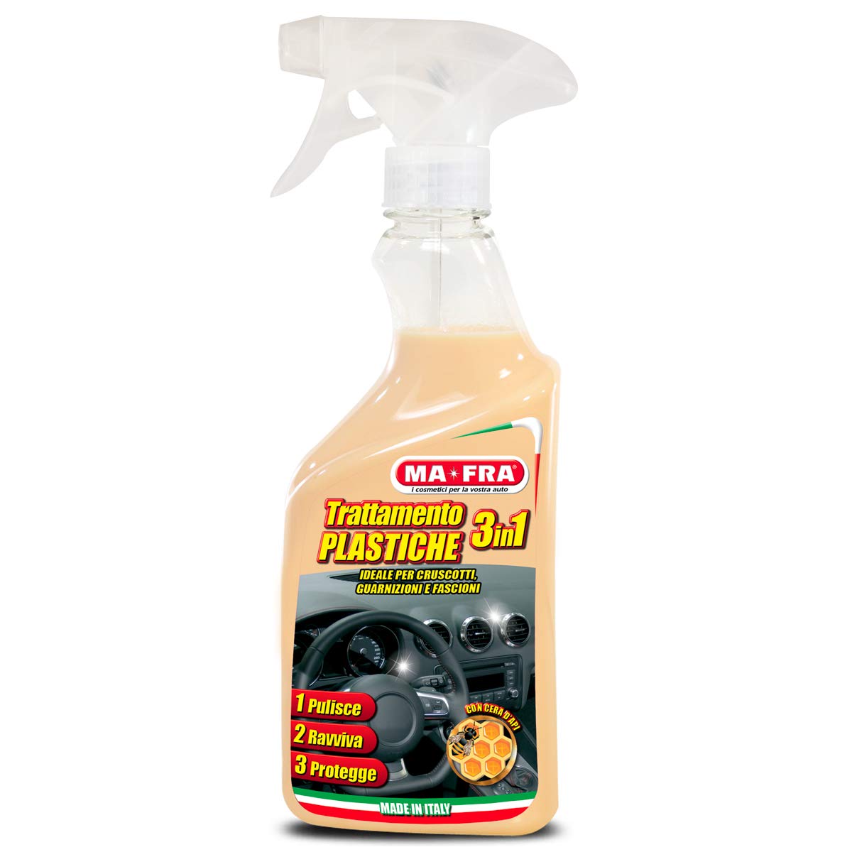 Mafra, 3-in-1 Behandlung von Kunststoffen, reinigt, frischt KFZ-Fahrgasträume auf und schützt diese, bildet eine UV-Barriere, Menge 500 ml Mafra, 3-in-1 Behandlung von Kunststoffen, reinigt, frischt KFZ-Fahrgasträume auf und schützt diese, bildet eine UV-Barriere, Menge 500 ml von Mafra