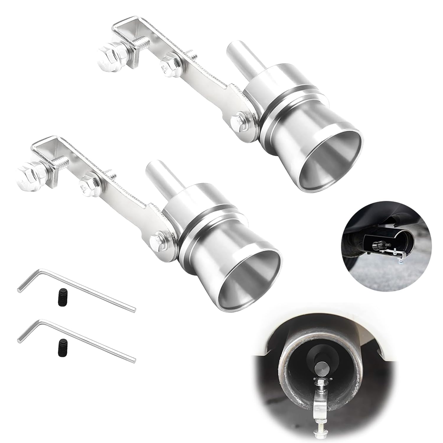 Turbo Sound Whistle, Aluminiumlegierung Auto Turbo Sound,Blow Off Ventil Simulator Whistler, Auspuff Schalldämpfer, 2 Stück Turbo Sound Simulator Pfeife Turbo Roar Sound Auspuff Whistle, Silber Turbo Sound Whistle, Aluminiumlegierung Auto Turbo Sound,Blow Off Ventil Simulator Whistler, Auspuff Schalldämpfer, 2 Stück Turbo Sound Simulator Pfeife Turbo Roar Sound Auspuff Whistle, Silber von MagiSel