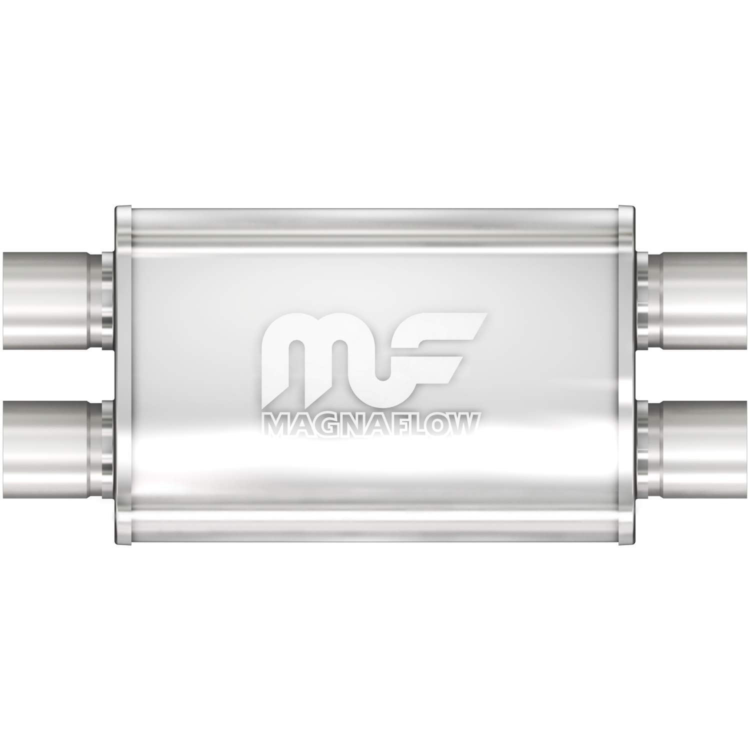 MagnaFlow 11386 Auspuffschalldämpfer, oval, 10,2 x 22,9 cm, gerade, 6,3 cm Einlass-/Auslassdurchmesser, 50,8 cm Gesamtlänge, seidenmatt, klassischer tiefer Auspuff-Sound von MagnaFlow Exhaust Products