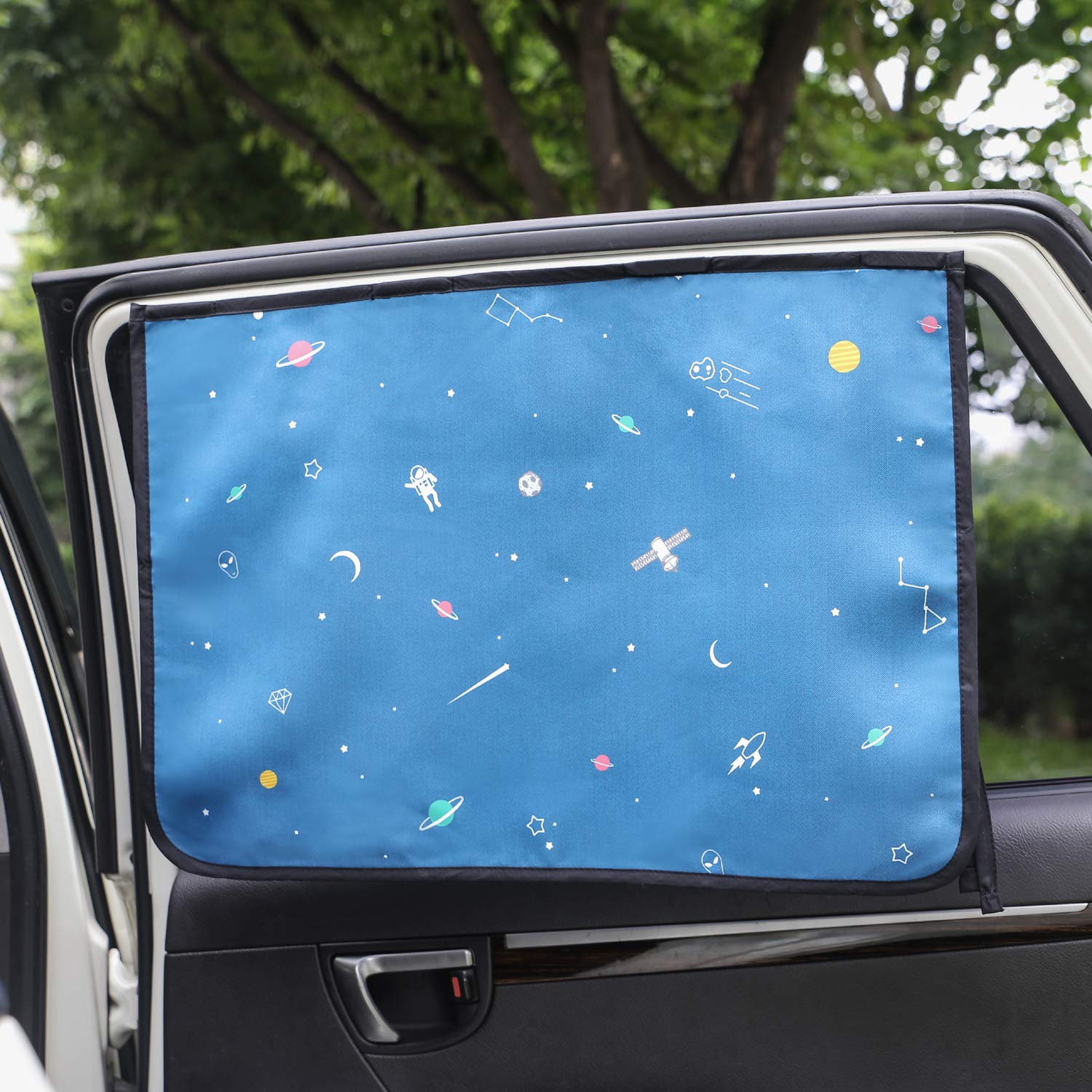 bebedeco Magnet Auto Sonnenschutz Vorhang für Seitenfenster für Baby Kinder Kinder - Sonnenschutz Sonnenschutz Rollo Be-Space Travel von Magnet Sun Shade