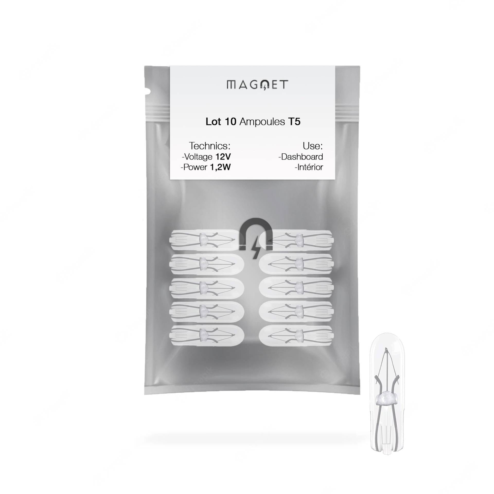 Magnet Pack 10 Wedge Halogenbirnen 12V 1.2W T5 w2x4.6d Armaturenbrett - Auto und Motorrad Magnet Pack 10 Wedge Halogenbirnen 12V 1.2W T5 w2x4.6d Armaturenbrett - Auto und Motorrad von Magnet