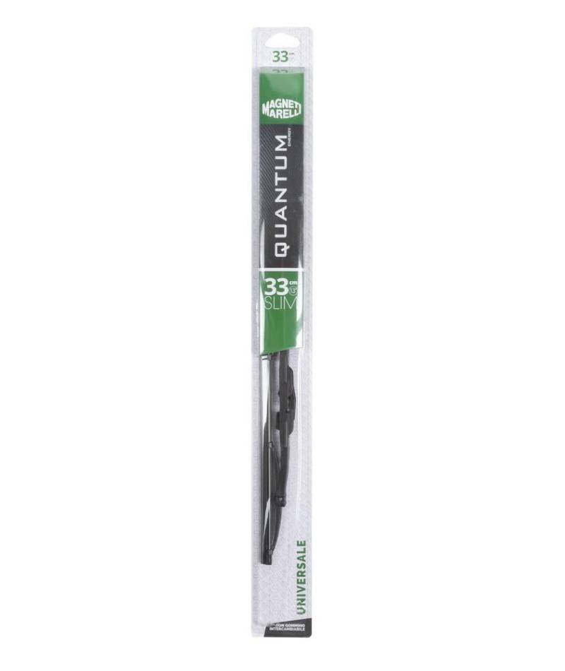 Quantum Energy - Slim Scheibenwischerblatt | Auto-Scheibenwischer Universal | 33 cm Metallrahmen mit flexiblem Gestell | Naturkautschuk-Noppen, Schwarz, 33cm 13", Glas von Quantum Energy