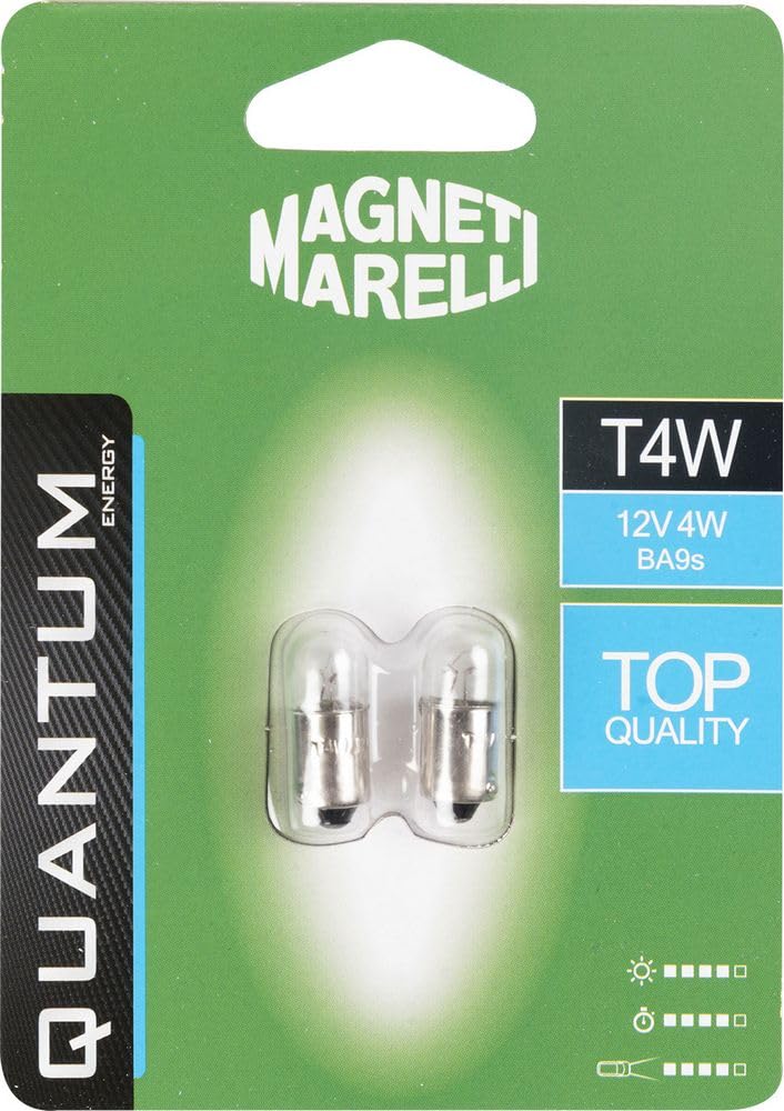 MAGNETI MARELLI 070.0000009486 T4W Paar Autolampen 12 V 4 W BA9s von Quantum Energy