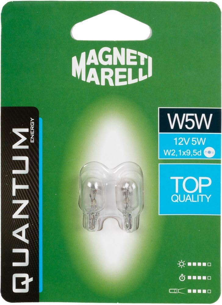 Quantum Energy - Autolampen W5W | 12V 5W Halogen | Für Fernlicht, Abblendlicht, Nebelscheinwerfer | Sockel W2,1x9,5d | 1 Paar, Glas von Quantum Energy