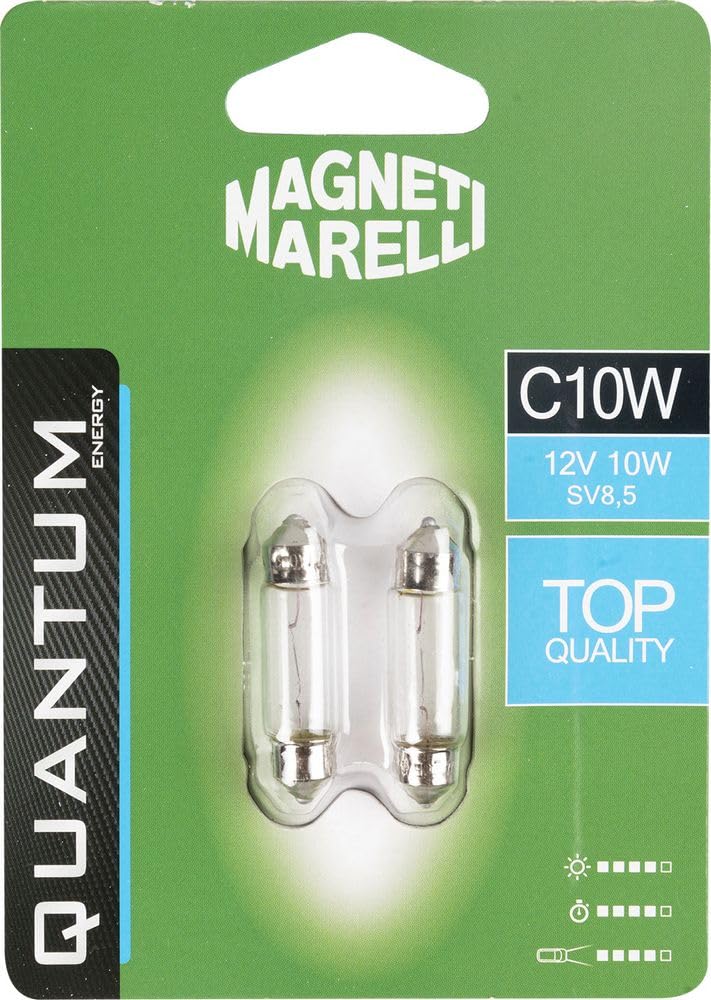 MAGNETI MARELLI 070.0000009492 C10W Paar Auto Soffittenlampe 12V 10W Sockel SV8,5 von Magneti Marelli