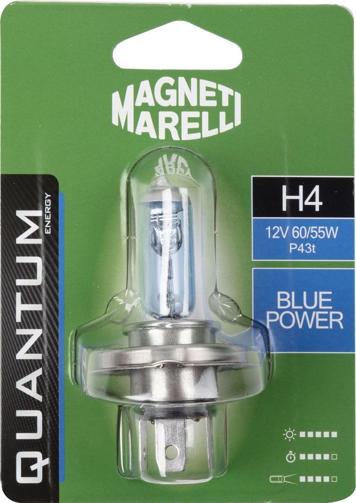 Quantum Energy - H4 Auto Einzellampe | Blue Power Technologie | 12V 60/55W | Aluminium | Langlebig und Effizient, Blau, H4, Aluminium von Quantum Energy