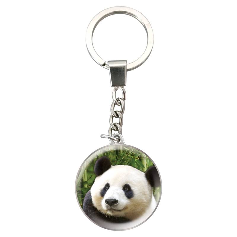 Magnidome Deluxebase Schlüsselanhänger Panda Bär Anhänger Kristall Schlüsselanhänger Panda Kuppel Anhänger Anhänger Anhänger mit Edelstahl Kette von Magnidome